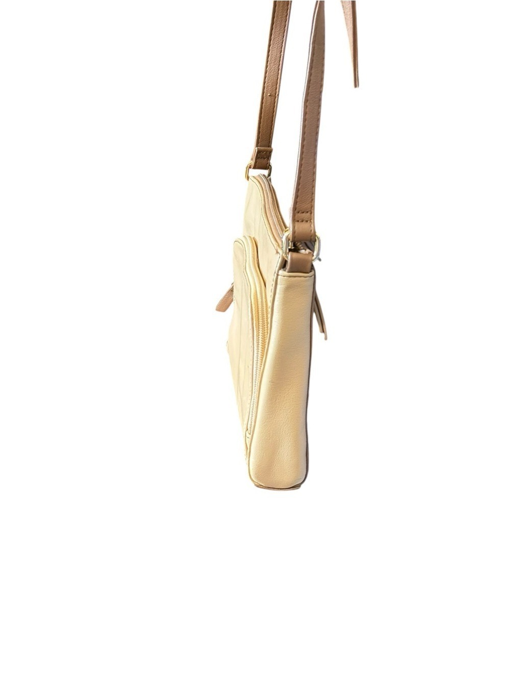 Tignanello Leather Crossbody Bag Tan Camel Gold Hardware Adjustable Strap - Picture 5 of 11